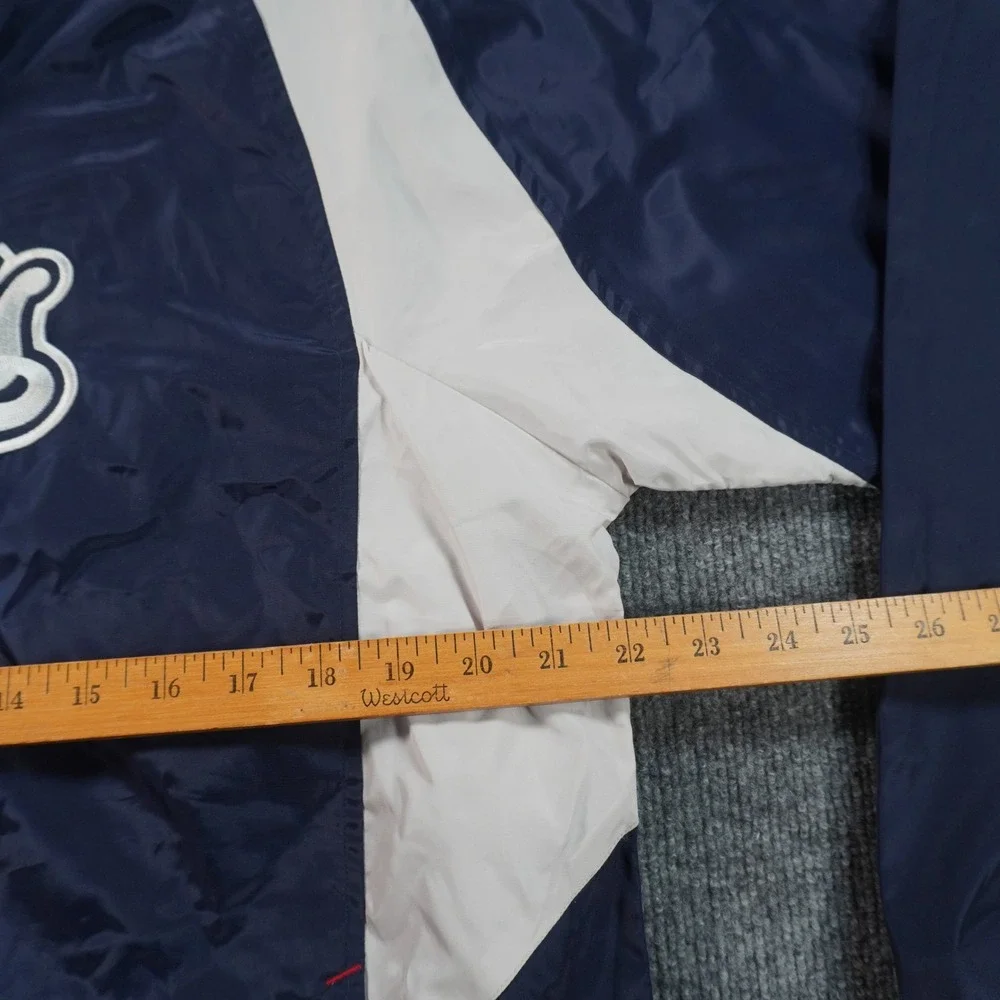 Reebok Windbreaker Pullover Mens Medium Blue New England Patriots NFL Side Zip